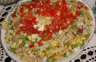 Рецепт "Салат с сухариками" пошаговое фото