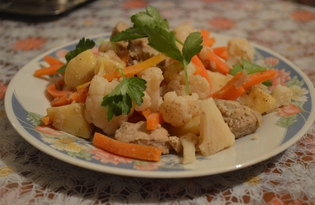 Рецепт "Овощи на пару со свининой" пошаговое фото