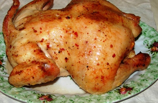 Курица, запеченная на соли (пошаговый фото рецепт)