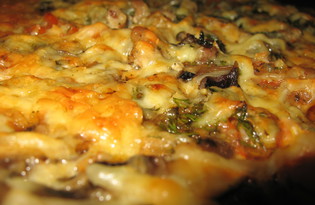 Пицца со свежими шампиньонами (пошаговый фото рецепт)
