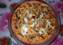 Пицца с овощами и грибами. Рецепт с пошаговым фото