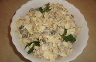 Салат с курицей и грибами (пошаговый фото рецепт)