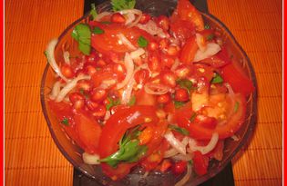 Салат с помидорами и гранатом (рецепт с пошаговым фото)