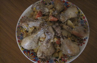 Рецепт "Голень куриная в рукаве с овощами" пошаговое фото