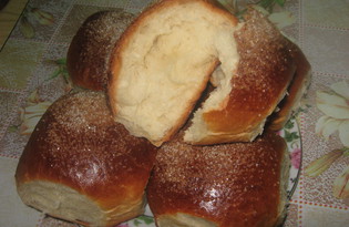 Сдобные булочки с сахаром (рецепт с пошаговыми фото)