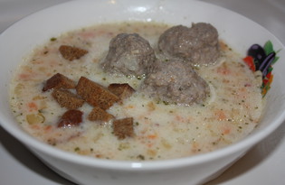 Сырный суп-пюре с фрикадельками (пошаговый фото рецепт)