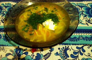 Куриный суп с лапшой домашней (пошаговый фото рецепт)