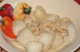 "Ушки" кальмара из соусом (пошаговый фото рецепт)