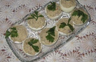 Яйца с шампиньонами (пошаговый фото рецепт)