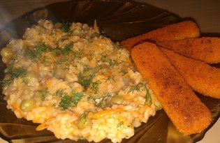 Рис с зеленым горошком (пошаговый фото рецепт)