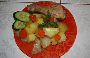 Овощное рагу с курицей (пошаговый фото рецепт)