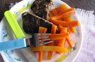 Печень с морковью в мультиварке (пошаговый фото рецепт)