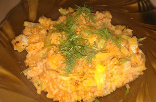 Капуста тушеная с рисом (пошаговый фото рецепт)