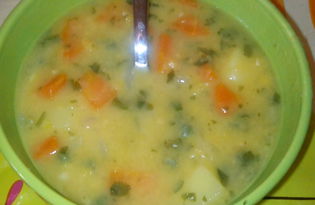 Гороховый суп со свежим горошком в мультиварке Delfa (пошаговый фото рецепт)