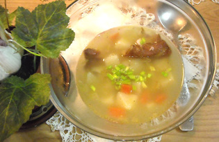 Быстрый гороховый суп с копчёностями (пошаговый фото рецепт)