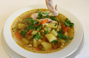 Куриный суп с зеленым горошком (рецепт с пошаговыми фото)