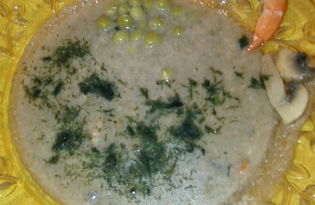 Шампиньонный суп-пюре с консервированным горошком в мультиварке Delfa (рецепт с пошаговыми фото)