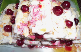 Торт с вишней "Монастырская изба" (пошаговый фото рецепт)