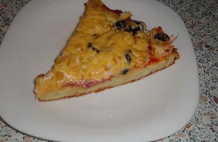 Пицца с салями "Вкусняшка" (пошаговый фото рецепт)