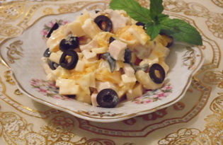 Салат с курицей и апельсином "Буйство вкуса" (пошаговый фото рецепт)