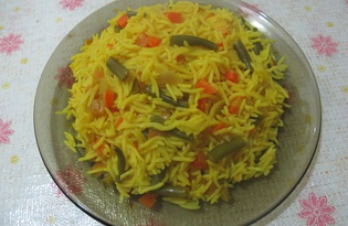 Рис с болгарским перцем и стручковой фасолью в мультиварке (пошаговый фото рецепт)
