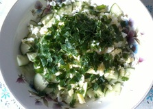 Салат с пекинской капустой и зеленью "Вкус лета" (пошаговый фото рецепт)