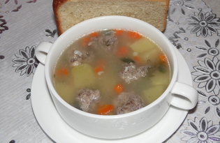 Суп с говяжьими фрикадельками в мультиварке Delfa (пошаговый фото рецепт)