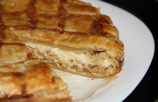 Сырно - луковый пирог из слоеного теста Onion Pie (пошаговый фото рецепт)