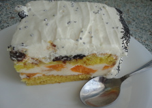 Торт "Птичье молоко" с консервированными абрикосами (пошаговый фото рецепт)