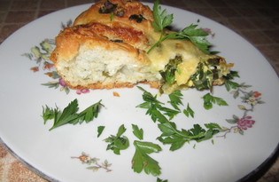 Открытый пирог с яйцом и зеленью (пошаговый фото рецепт)