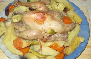 Курица с овощами запеченная в пакете или рукаве (пошаговый фото рецепт)