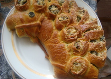 Пирог с курицей и зеленым луком "Белогривый конь" (пошаговый фото рецепт)