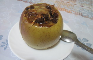 Запечённые яблоки с сыром Сулугуни и изюмом (пошаговый фото рецепт)