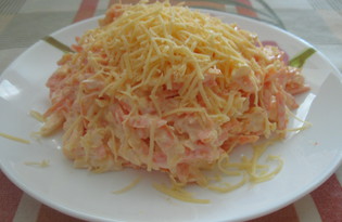 Острый салат из моркови и сыра (пошаговый фото рецепт)