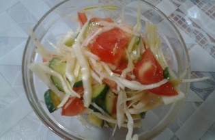 Салат из свежих овощей с соевым соусом (пошаговый фото рецепт)