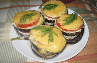 Закуска из баклажанов и помидоров "Башня" (пошаговый фото рецепт)
