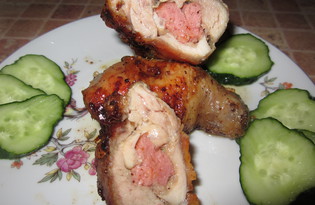 Фаршированные куриные голени (пошаговый фото рецепт)