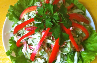 Простой овощной салат (пошаговый фото рецепт)