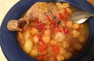 Суп из нута на курином бульоне (пошаговый фото рецепт)