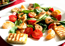 Теплый салат с креветками (пошаговый фото рецепт)