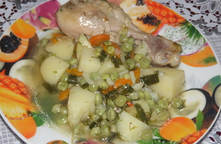 Соус с куриными голенями и зеленым горошком (пошаговый фото рецепт)