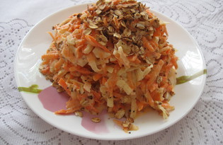 Салат "Фитнес" с яблоком, морковью и овсяными хлопьями (пошаговый фото рецепт)