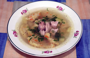 Суп куриный с клёцками из манки (пошаговый фото рецепт)