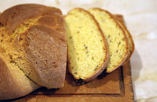 Хлеб - косичка с кукурузной мукой (пошаговый фото рецепт)