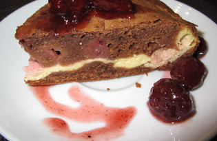 Шоколадный пирог с творогом и ягодами (пошаговый фото рецепт)