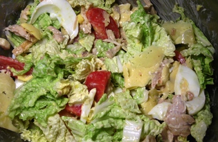 Домашний салат "Цезарь" (пошаговый фото рецепт)