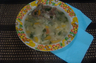 Суп на свиных косточках (пошаговый фото рецепт)