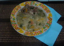 Суп на свиных косточках (пошаговый фото рецепт)