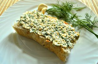 Сырная закуска со свежей зеленью (пошаговый фото рецепт)