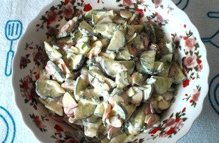 Салат из огурцов, редиса и яйца (пошаговый фото рецепт)